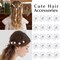 20Pcs Mini White Flower Hair Clips with Rhinestone Cute Hair Pins